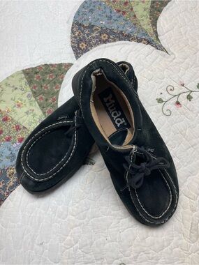 Vintage Mudd Sara 90s Loafers Suede Black Chunky Lug Shoes 9m
